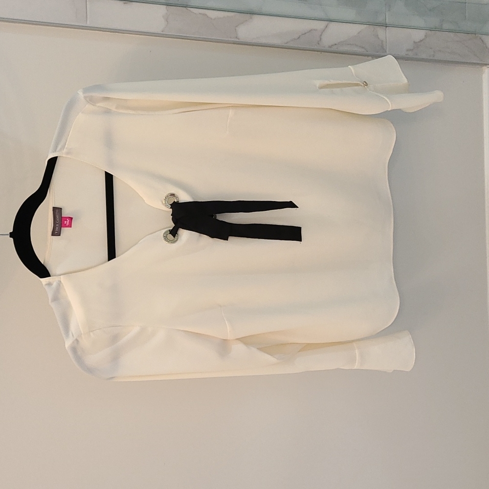 Cream long sleeve blouse